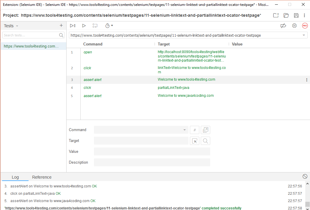 link locator in selenium